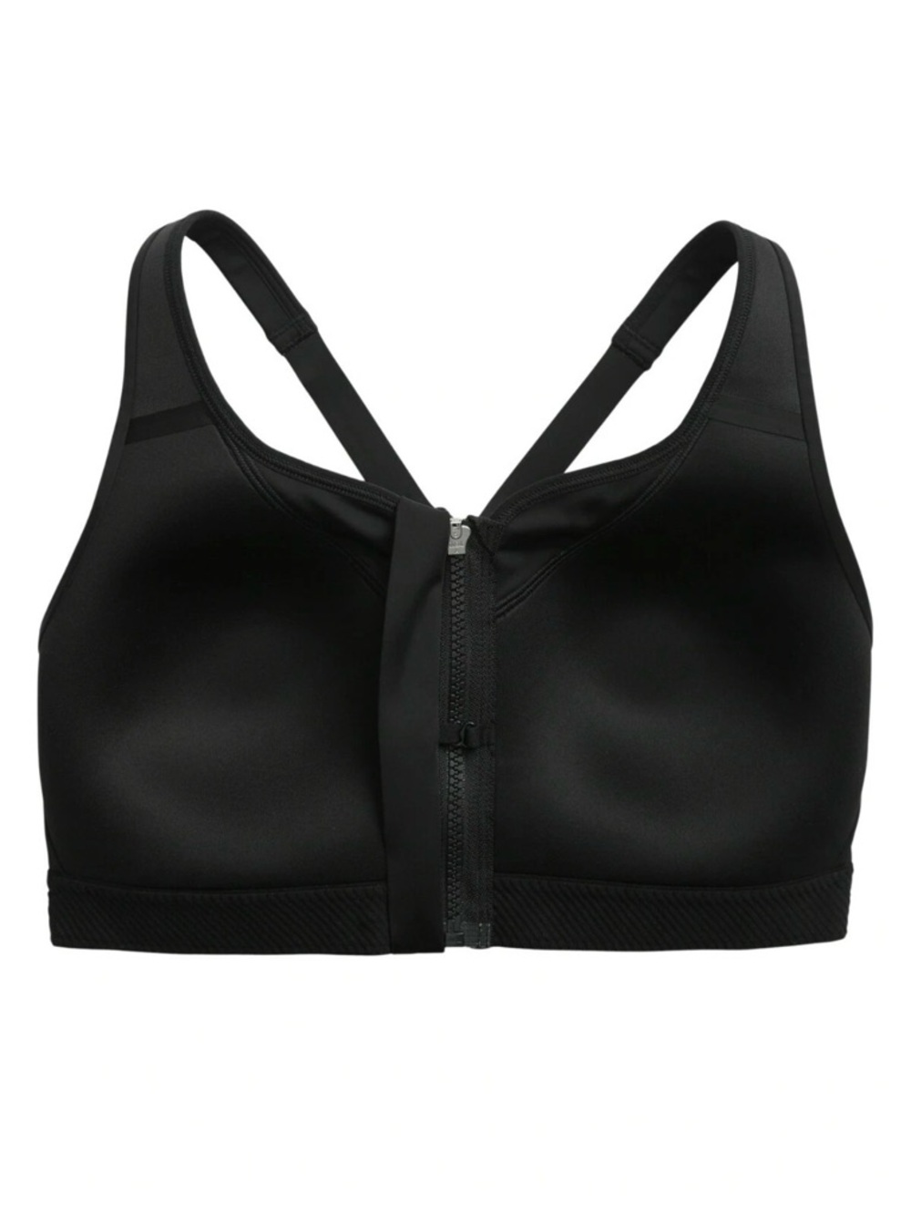 Athleta Advance Zip Front Black Sports Bra Size 40D New with Tags